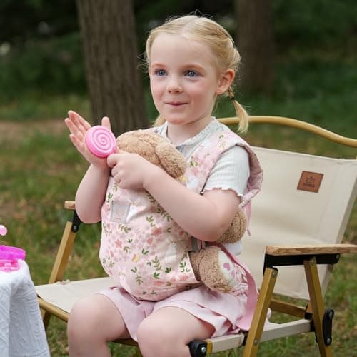 GAGAKU Baby Doll Carrier for Kids, Baby Carrier for Dolls, Reborn Baby Dolls Accessories, Doll Carriers with Adjustable Straps for Little Girls, Pink - Rabbit — view 4