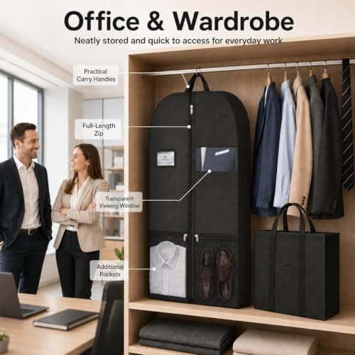Heavy Duty Business Suit Covers for Men, 60x109cm Suit Bags for Men Travel — view 6