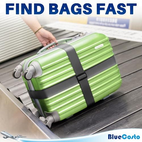 Luggage Straps for Suitcase - (Gray, 6.5 ft x 2 in, 4 Pack) - Strap for Suitcases - TSA Approved by BlueCosto — view 5