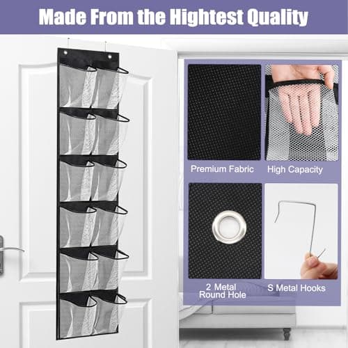 Newthinking Over Door Shoe Storage, Hanging Shoe Storage with 12 Pockets — view 3