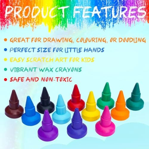 SRV Hub Minecraft Toddler Art Set – 12 Stackable Easy Grip Crayons + 2 Colouring Books (A4 & A5) with 16 Pages | Back To School Washable Crayons & Pencils | Creative Gift for Kids Boys Girls — view 6