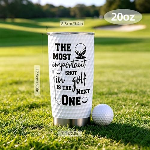 Gifts for Golfers - Funny Golf Ideas for Men Dad Husband Boyfriend Grandpa - 20oz Insulated Stainless Steel Golf Coffee Travel Mug Tumbler Cup - Birthday Valentine Fathers Day White Elephant Christmas — view 4