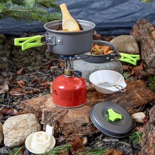 M.J COMFY-LIFE 15pcs Camping Cookware Kit Camping Pots and Pans — view 3