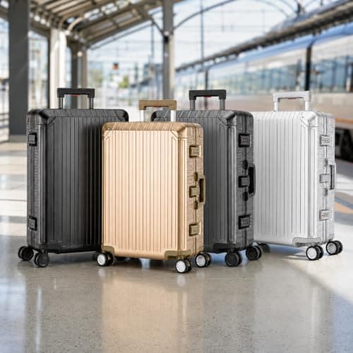 Aluminium Travel Suitcase Hard Shell Suitcase Trolley Suitcase Hand Luggage Telescopic Handle TSA, 4 Wheels, graphitegray, Großer Koffer, Suitcase — view 2