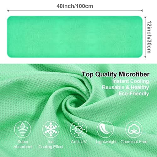 SZELAM 4 Packs Cooling Towel (40''x12''),Ice Towel,Soft Breathable Instant Towel, Macaron Mint Green,macaron Pink, Macaron Lavender,macaron Blue (HLXUK230323CT-FT01) — view 2