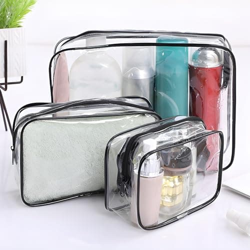 20 Pack Clear Makeup Bags Bulk, Transparent PVC Toiletry Pouches with Zips — view 4