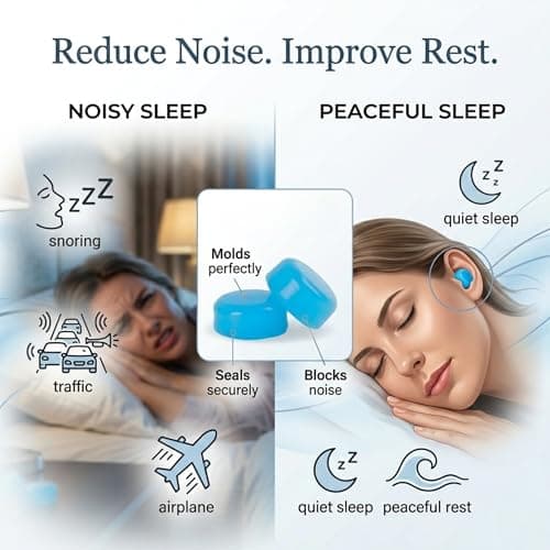 7 Pairs Silicone Ear Plugs for Sleeping – Noise Cancelling Reusable Earplugs for Snoring, Travel, Studying, Swimming & Work – Soft Comfortable Hearing Protection — view 5