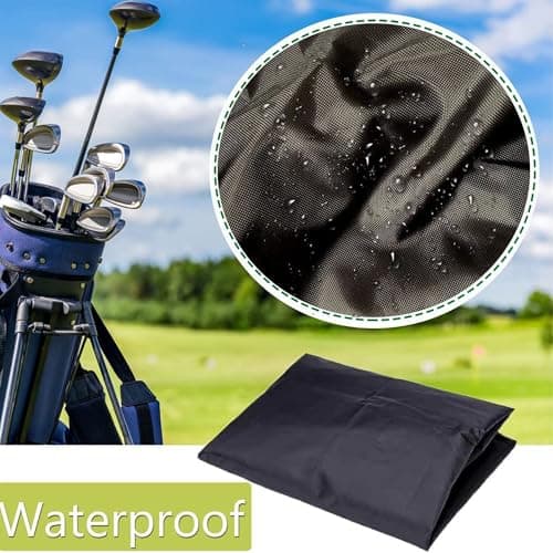MZSX Golf Bag Rain Cover Waterproof, Black Rain Cape for Golf Bags fit, Outdoor Golf Bag Rain Cover, Portable Golf Rain Hood for Golf Bags Push Carts, hood protector — view 3