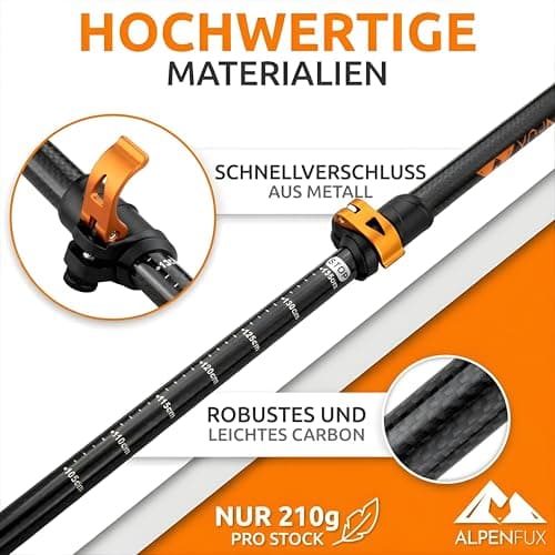ALPENFUX® Premium Telescopic Hiking Poles Trekking Poles Nordic Walking Poles Lightweight and Adjustable with Cork Handle for Men and Women — view 2