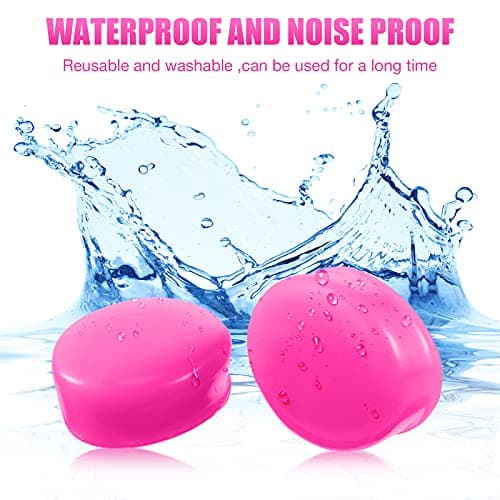 14 Pairs Silicone Ear Plugs for Sleeping Swimming, Moldable Soft, Rose Red — view 4