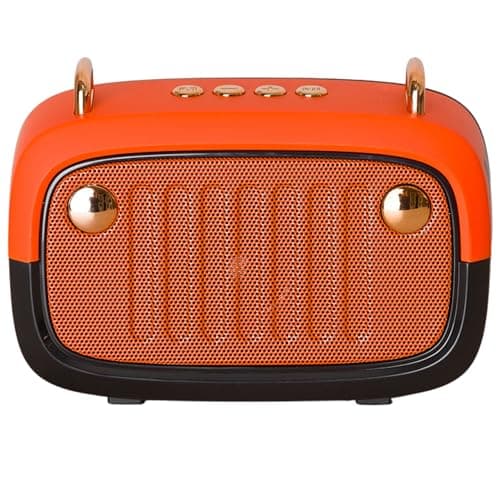 Vendoza Retro Bluetooth Speaker Portable Wireless Mini Speaker – 5W Compact Travel Speaker with 10-Hour Battery, Bluetooth 5.0, Stylish Vintage Design for Home, Picnics & Gifts – Orange