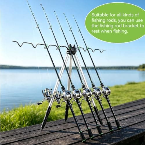 Fishing Rods Tripod Stand Rest, Sea Fishing Tripod Fishing Rod Rest Fishing Rod Holder Fishing Tripod Rod Rest Telescopic Tripod Sea Fishing Support Stand for Beach — view 2