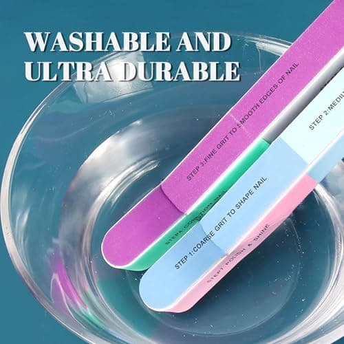 UEKPDM Nail File & Buffer, 7-Step Foam Block, 6 Pack, Assorted — view 5