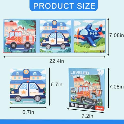 ASTARON Magnetic Puzzles for Toddlers, Educational Travel Toys Car Plane Activities For Kids, 12-16-20 pieces Learning Magnet Puzzles for Road Trip, Kids Birthday Gifts — view 6