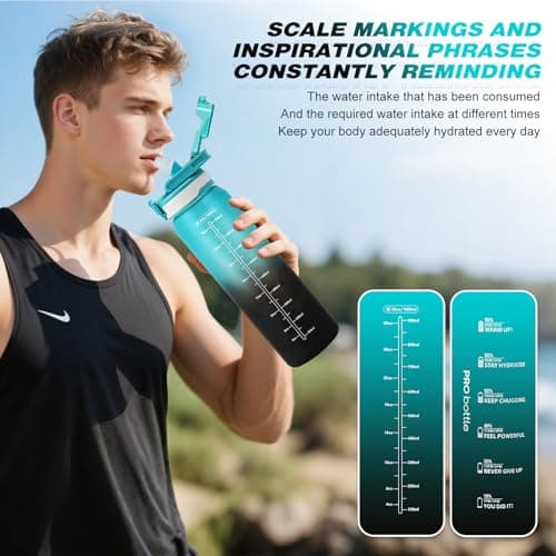 SEASEVEN Sports 1L Water Bottle with Straw for Gym,Office,Travel — view 2