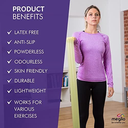 Meglio Resistance Band, 1.5m, Red, Latex Free, With Exercise Guide — view 3