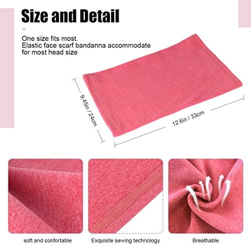 Winter Neck Warmer Fleece Windproof Neck Gaiter Snood for Men Women Cold Weather Face Scarf Headwear for Skiing Running Cycling (Rose+Purple) — view 4