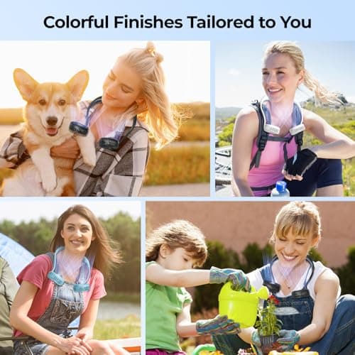 Amacool Neck Fan Battery Operated Neckband Fan 3-Speed Hand-Free Wearable Lightweight Personal USB Fan for Hot Flashes Home Office Travel Outdoor Sports — view 6