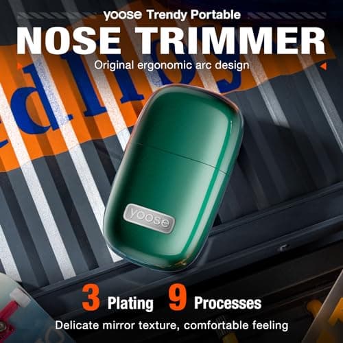 yoose Nose Trimmer, Portable Alloy Nose Hair Trimmer for Men Women, Rechargeable, Washable Nose Trimmer, Detachable Head, Easy to Clean, Travel Size, Dual Edged Blades, Painless Trimming, Green — view 2