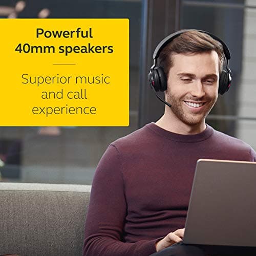 Jabra Evolve2 65 Wireless PC Headset – Noise Cancelling Microsoft Teams Certified Stereo Headphones With Long-Lasting Battery – USB-C Bluetooth Adapter – Black — view 6
