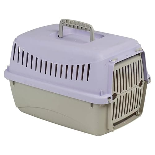 URBNLIVING Transportini Pet Carrier Travel Crate for Cats & Small Dogs | Portable Lightweight Cage with Ventilation | Pastel Design - Large - purple