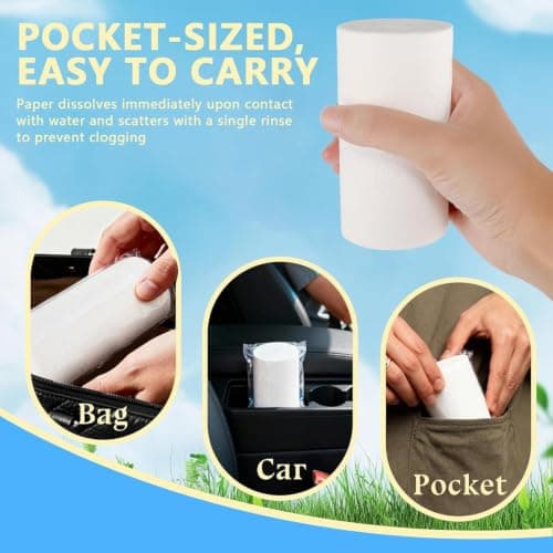 6 Rolls Travel Toilet Tissue Coreless Portable Toilet Tissue - Compact and Soft, Ideal for Camping, Hiking, Travel, and Outdoor Activities — view 5