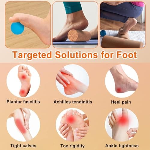 Ankle Balance Board Cork Foot Strengthener Trainer with Massage Ball & Resistance Bands for Balance Stability & Foot Strength Office Home Gym Workouts — view 2