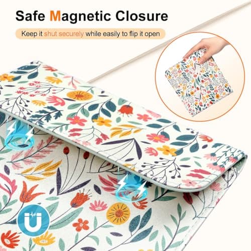 TiMOVO 7 Inch eReader Sleeve Carrying Case, Flowers — view 4