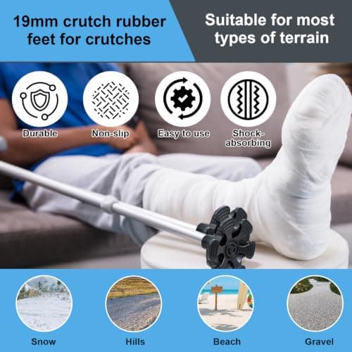 Bcautay 19cm Cane Tips 3/4 inch 6 Support Cane Feet Walking Stick Foot — view 4
