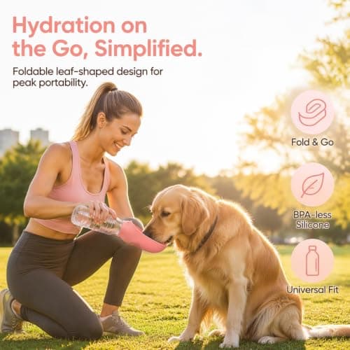 4 Pcs Portable Dog Water Bottles Attachment for Walks, Slip-On Travel Bowl — view 3