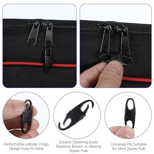 Zipper Clip Theft Deterrent, Mabor 6Pcs Double Small Zipper Clips Anti Theft S Pull Locks for Backpacks, Camping, Fishing, Traveling, Outdoor Sports (Black) — view 5