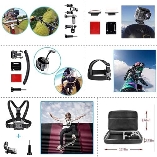 Action Camera Accessories Compatible with GoPro, Insta360, DJI Osmo, AKASO, and More. 50 in 1 Kit. — view 2