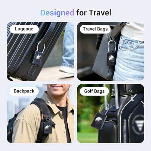 PROfezzion Luggage Tag AirTag Holder with Wire Cable Key Ring Name ID Cards — view 6