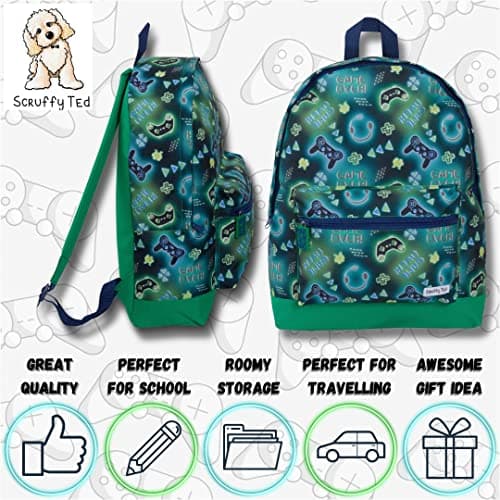 ScruffyTed Boys Gamer Backpack For Kids Girls Game Over Large Capacity Travel Rucksack College School Bag — view 2