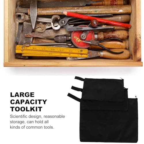 Levemolo Tool Bags Portable Handbags Waterproof Oxford Cloth Large Capacity 3pcs Dirt-resistant and Easy to Carry Back to School Tool Storage Pouch Set with Lanyard Multitool Bag — view 3