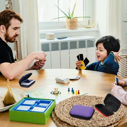 Yuannee Playing Card Storage Kit,4 PCS Expandable Flip Case for Uno Cards Board Games Durable Travel Card Holder with Adjustable Shoulder Strap Portable Multi-Function Organiser Box — view 4