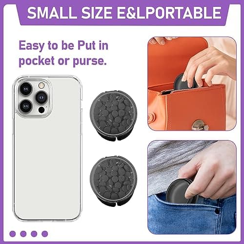 WLLHYF Small Pill Box, Cute Pill Case Portable for Pocket Purse Daily Round Mini Pill Organizer Travel Pill Case Medicine Storage Container Earplug Case 4 Pack (4pcs-black) — view 6