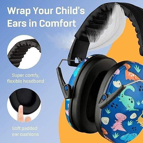 Vanderfields Kids Ear Defenders - 31 dB (2K Hz), Dinosaur Club B — view 4