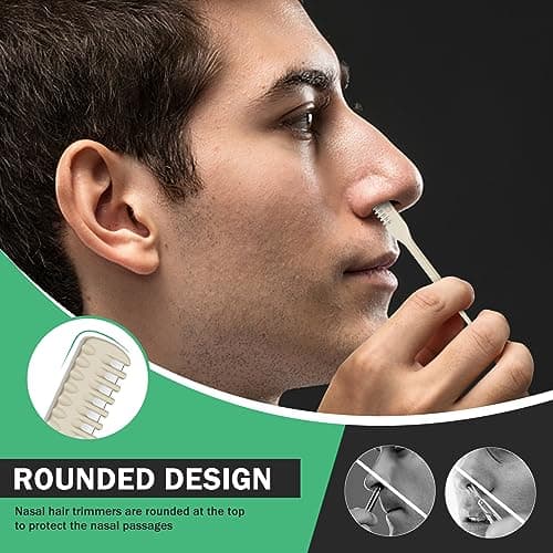 BEZOX Manual Nose Hair Trimmer (Pack of 3) - Rotating Nasal Hair Razor Cutter with Ear Picker for Women and Men - Portable Nostril Hair Remover Tools — view 4