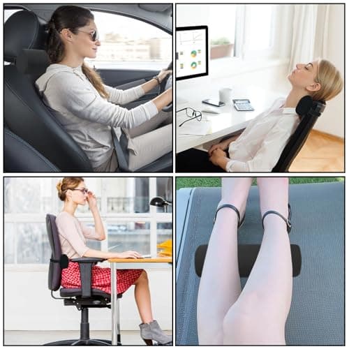 Memory Lumbar Roll Pillow Adjustable Cylindrica Foam Lumbar Support Cushion Removable Washable Cover 11 Inch Lumbar Support Pillow with Storage Bag for Office Chair Car — view 6