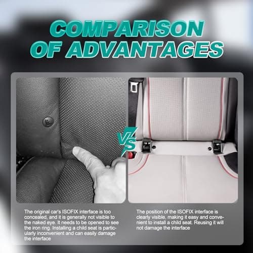 Bvtpoyy 2 Pieces Isofix Adapter, Isofix Base, Isofix Car Mounting Bracket, Adapted To Multiple Models, High-Strength, Non-Slip Abs Material, Complies With Safety Certification — view 5