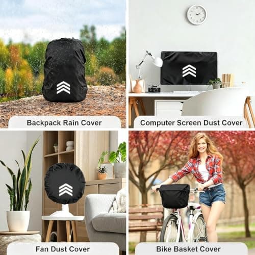 GUKOY Waterproof Rain Cover with Reflective Strap for Backpack, 2 Adjustable Anti Slip Cross Buckle Strap, Rainproof Snowproof Dustproof Anti-Frost Covers, Black S (for 18-25L backpack) — view 6