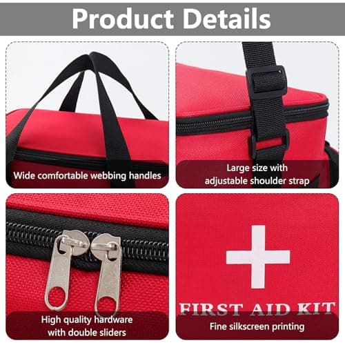 TTIAYAO First Aid Bag Empty Travel First Aid Kit with Shoulder Strap — view 4