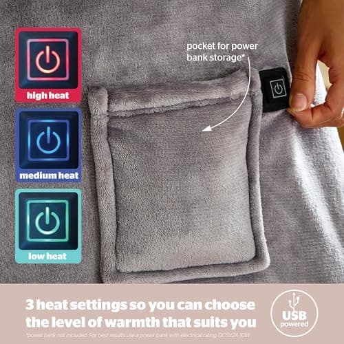 Silentnight Snugsie Wearable Blanket, USB Heated, Charcoal — view 3