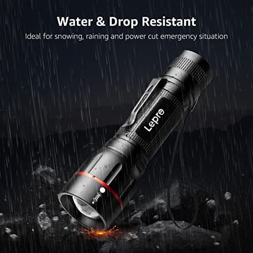 Lepro LED Torch with Clip, AAA Battery Powered Super Bright Flashlight — view 5