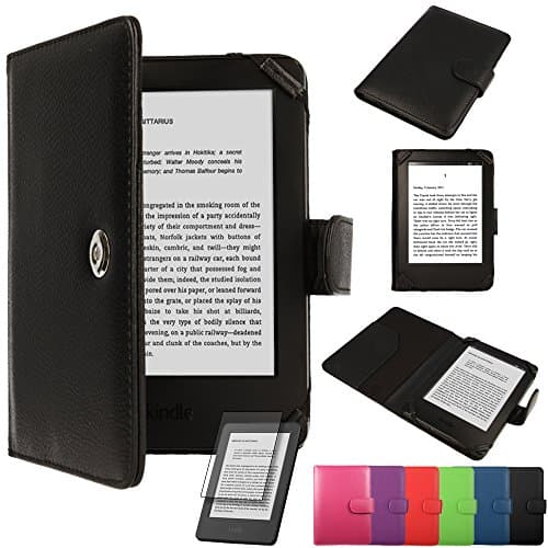 TECHGEAR Kindle PU Leather Folio Case Cover With Magnetic Clasp made for Amazon Kindle eReaders 12th - 4th Generation (2024-2011) & eReader, Paperwhite with 6 inch Screen (PURPLE) — view 5