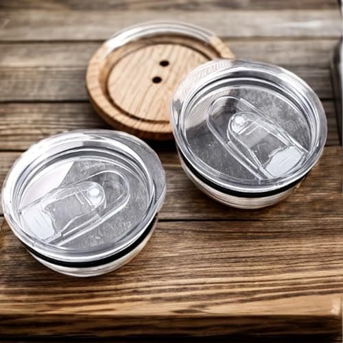 Replacement Lids for 20oz Tumbler, Spill Proof Magnetic Slider Cover Compatible with Yeti Rambler, Stanley Cup and Coffee Travel Mugs, BPA Free Clear Plastic (2 Pack) — view 4