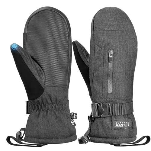 OutdoorMaster Ski Snow Mittens for Women & Men, Thermal Snowboard Ski Glove