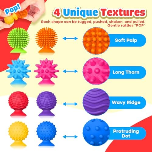 Sensory Fidget Toys for Kids: 8pcs Textured Suction Toys for Sensory Play — view 5