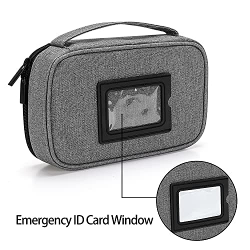 CURMIO Diabetic Supplies Bag, Diabetes Travel Organizer Case, Grey — view 5